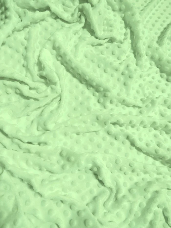 Sage Minky Dimple Dot Baby Soft Fabric / Sold By The Yard