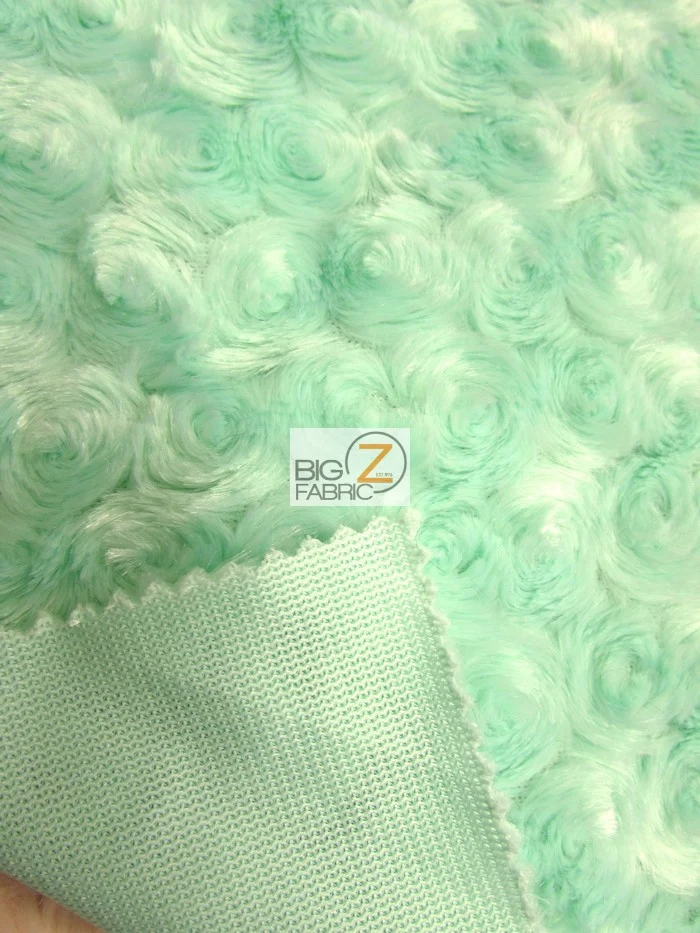 Red Fusion Minky Rose/Rosette Floral Baby Soft Fabric / Sold By The Yard - Image 4