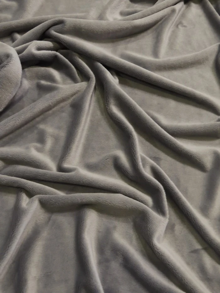 Steel Minky Solid Baby Soft Fabric