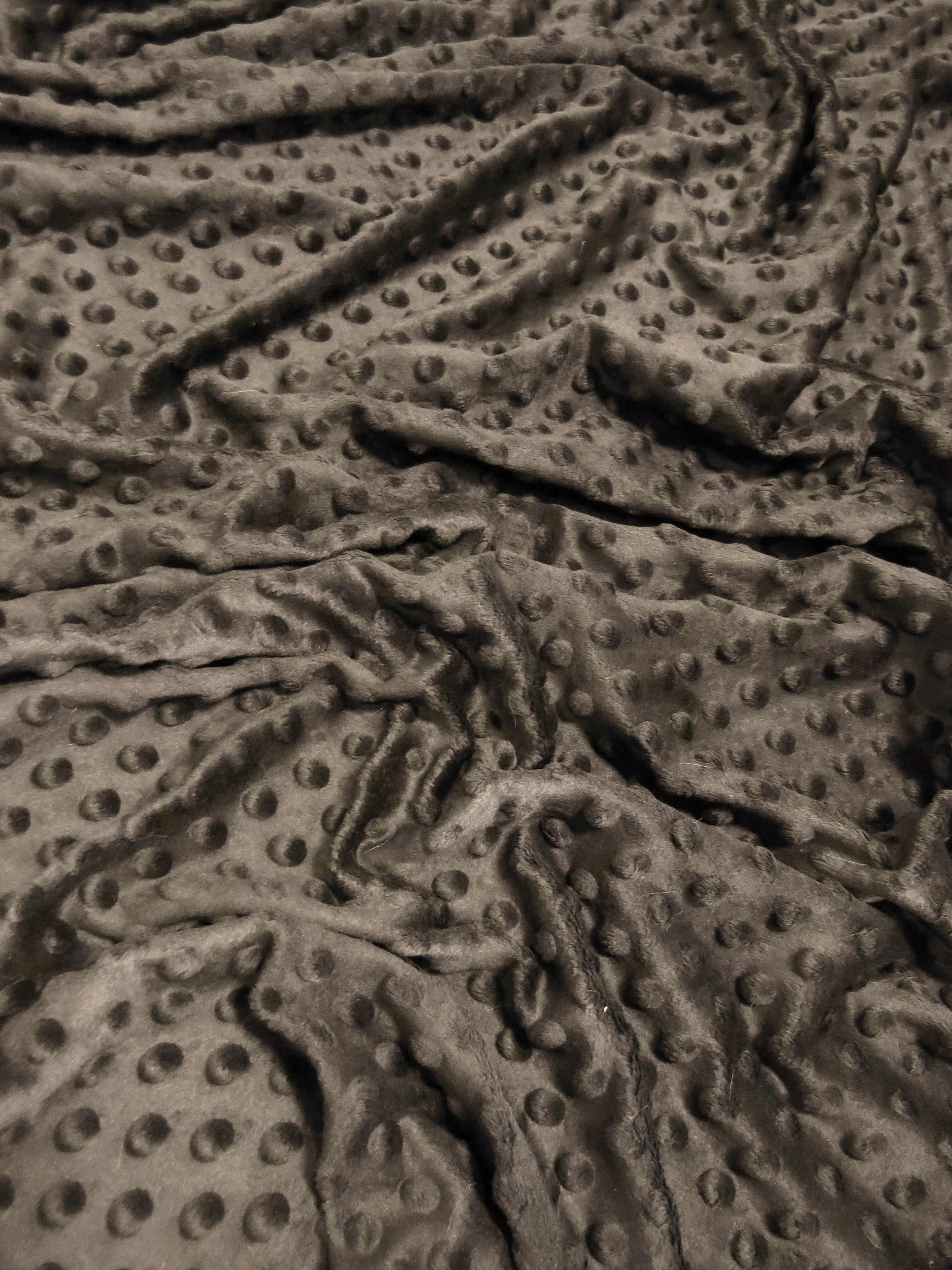 Charcoal Minky Dimple Dot Baby Soft Fabric / Sold By The Yard