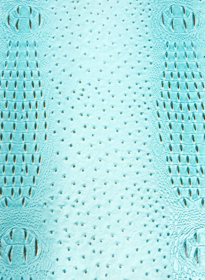 Mutant Ostrich Gator Embossed Vinyl Fabric / Glacier Blue / By The Roll - 30 Yards - Image 2
