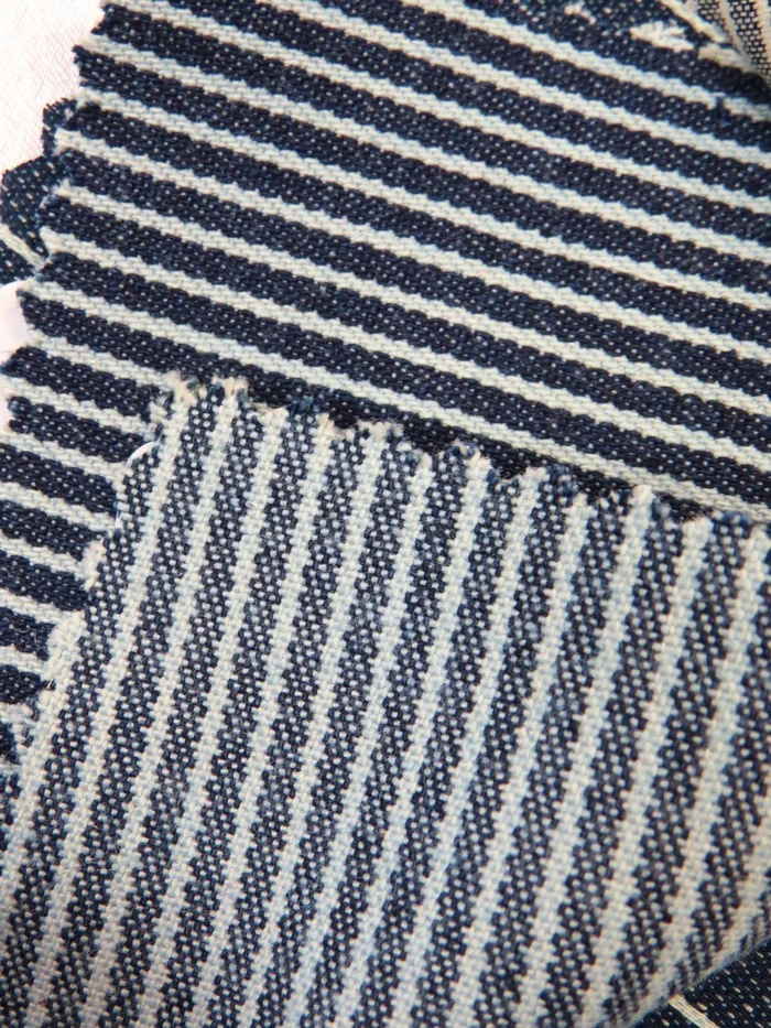 Natural with Navy Stripe 9oz Stretch Denim - Image 2