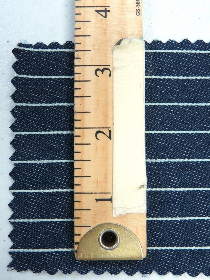 Navy Stripe 6.7oz Poly-Cotton Denim - Image 3