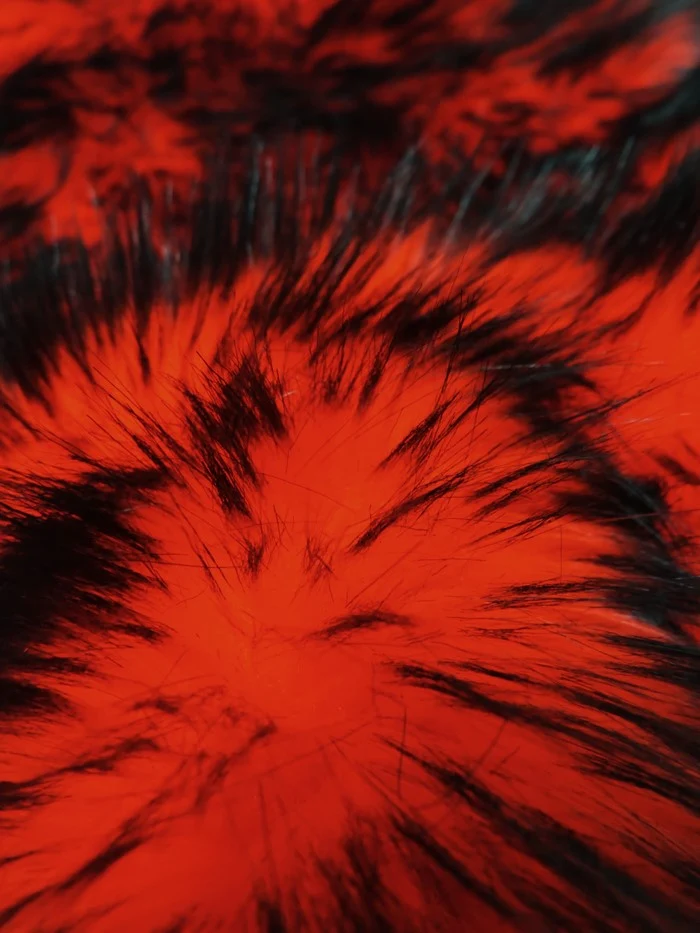 Neon Orange/Black Poison Spike Shag Faux Fur Fabric / Sold by the Yard - Image 5