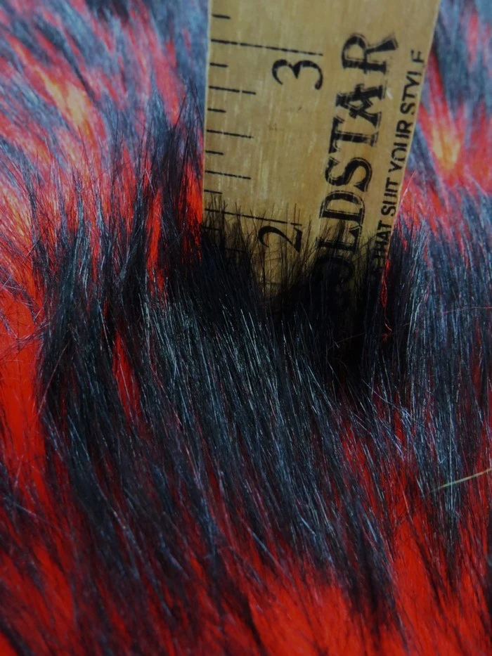 Neon Pink/Black Poison Spike Shag Faux Fur Fabric / Sold by the Yard - Image 3