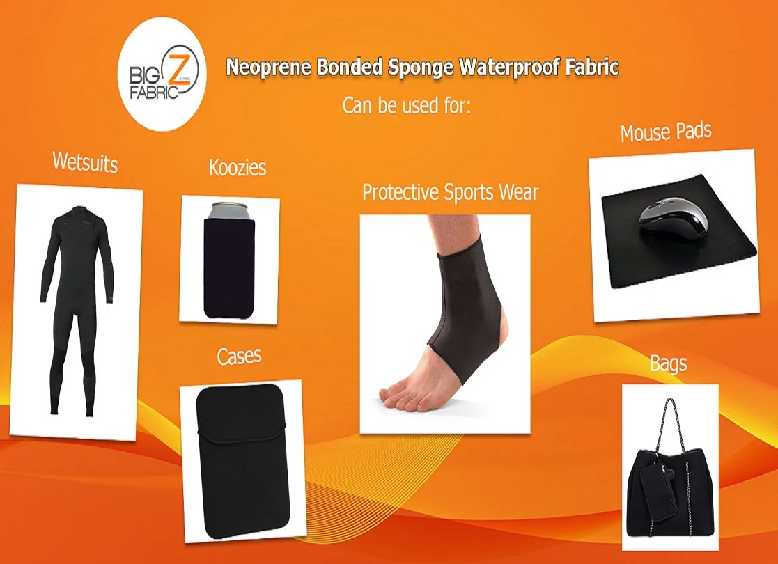 Neoprene Bonded Sponge Waterproof Wetsuit Fabric / 3mm Black / Sold By The Foot (Closeout) - Image 3