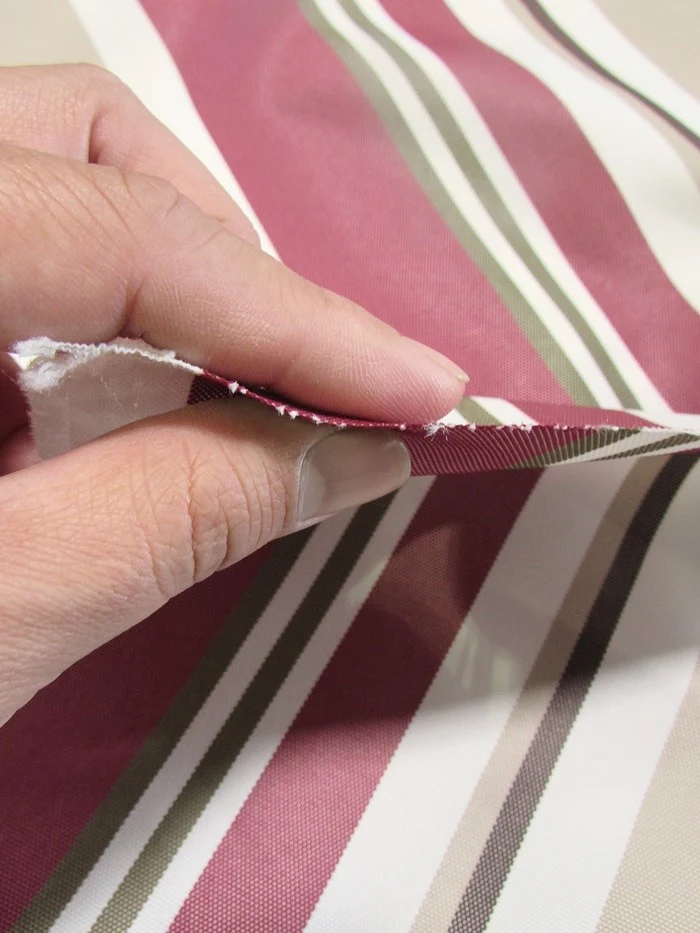 Oxford Stripe Outdoor Canvas Waterproof Fabric / Burgundy / Sold By The Yard - Image 4