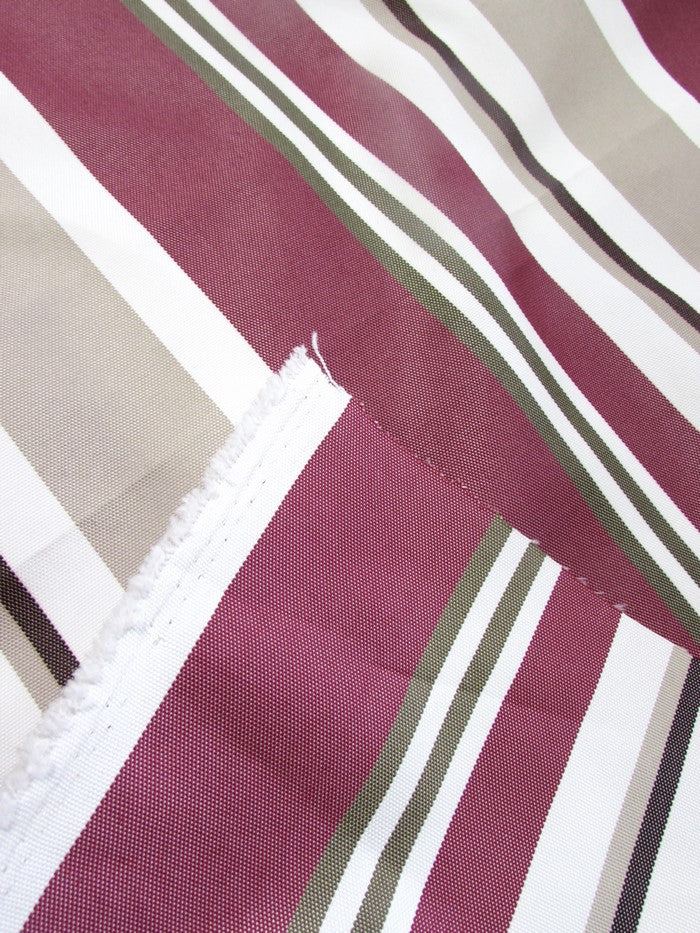 Oxford Stripe Outdoor Canvas Waterproof Fabric / Gray / Sold By The Yard - Image 5