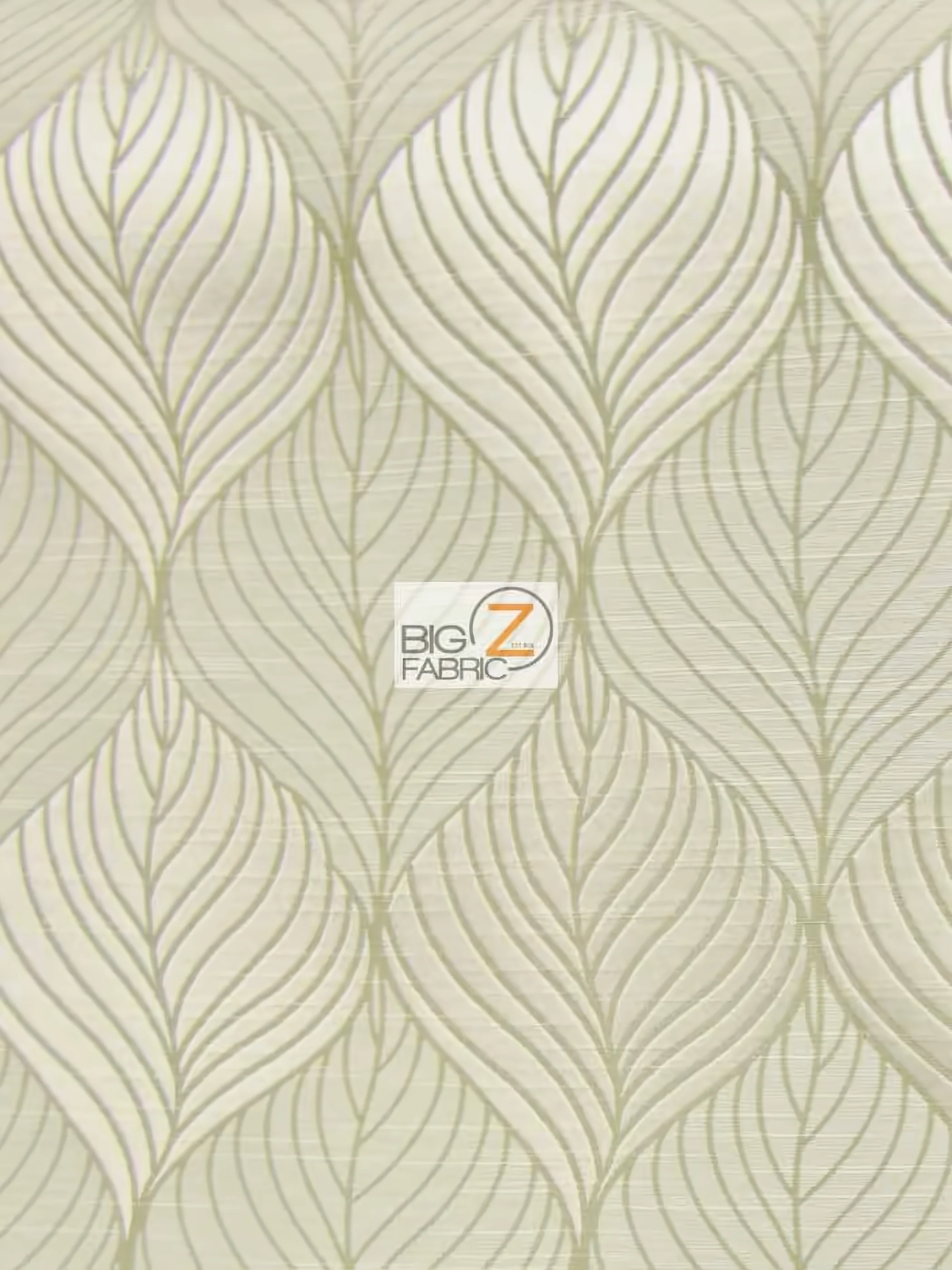 Peacock Leaf Floral Upholstery Fabric / Pearl / Sold By The Yard