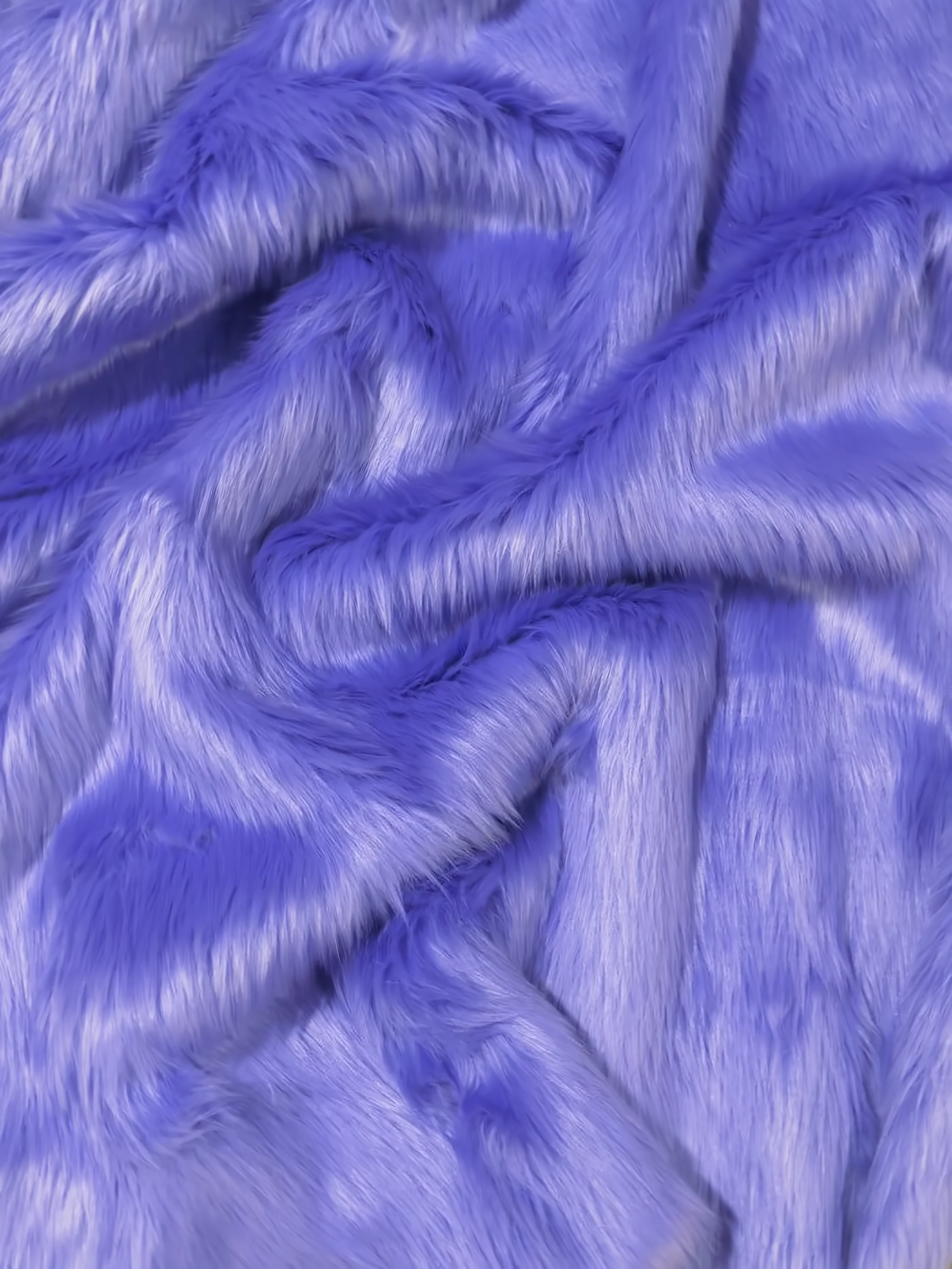 Periwinkle Solid Shaggy Long Pile Faux Fur Fabric / 15 Yard Bolt (Closeout)
