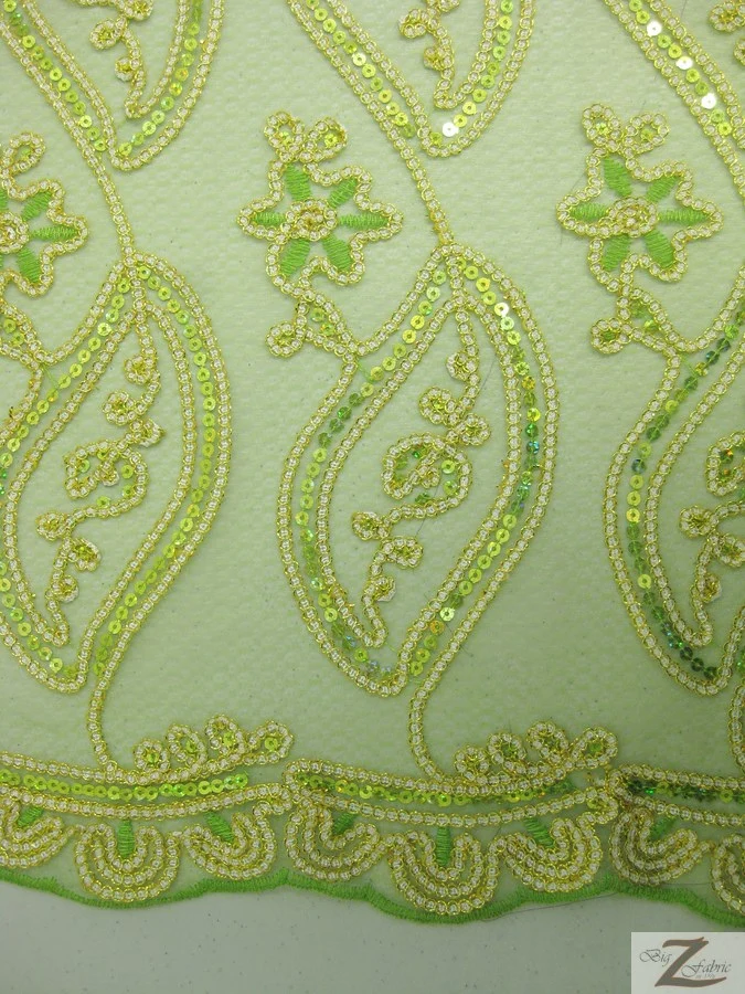 Petal Mesh Sequin Fabric / Gold / Sold By The Yard - Image 4