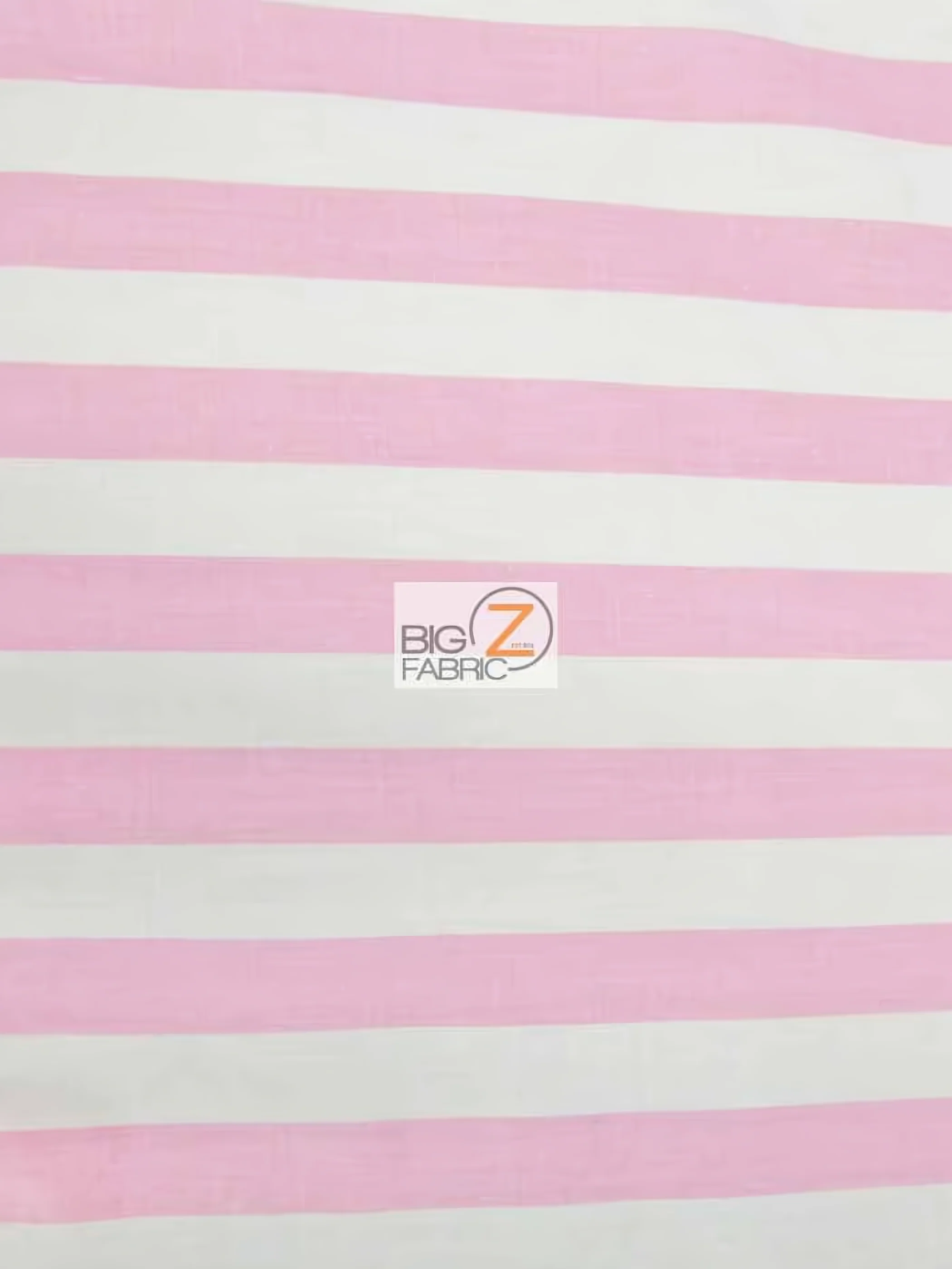 Poly Cotton 1 Inch Stripe Fabric / Pink/White / 50 Yard Bolt
