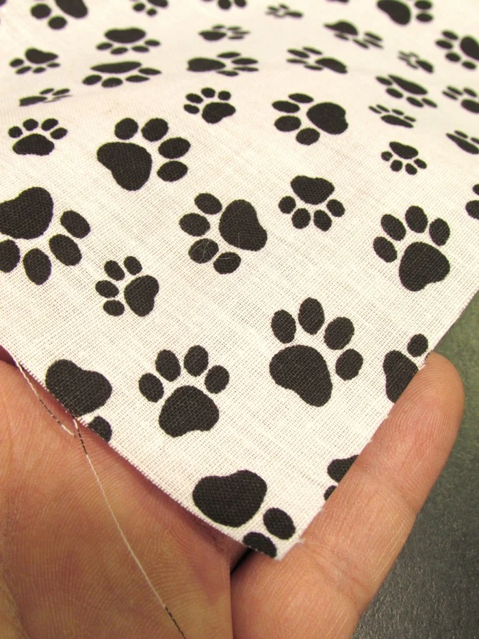 Poly Cotton Printed Fabric Animal Paws / Black/White Paws / Sold By The Yard - Image 3