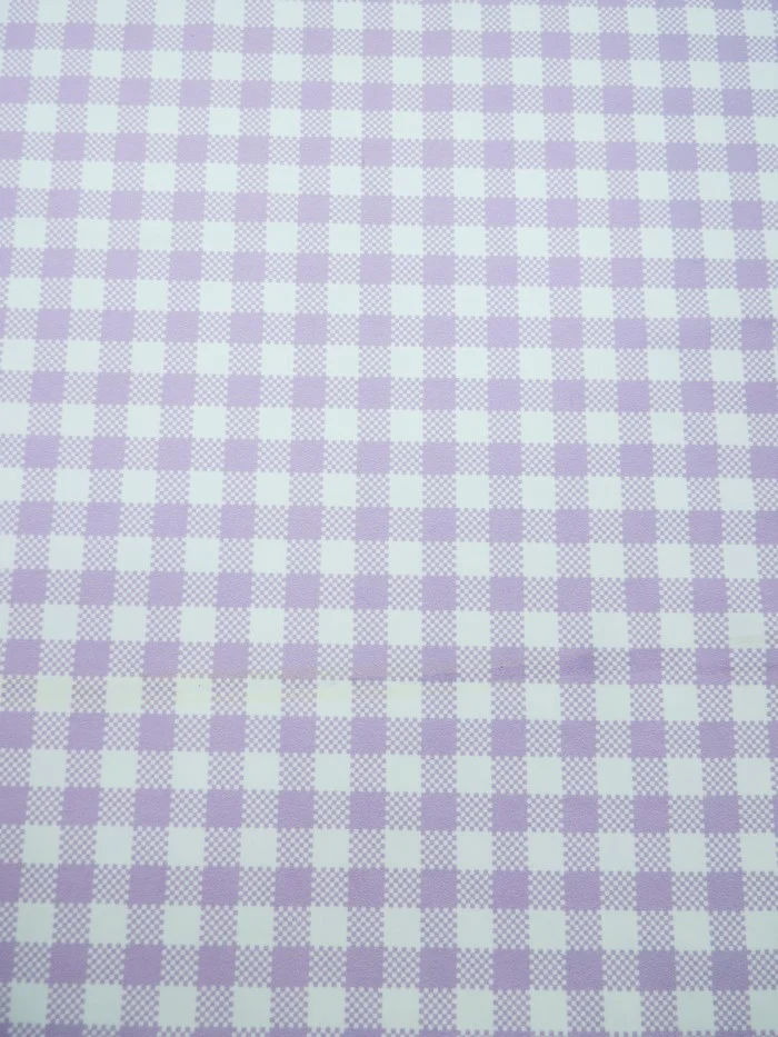 Printed Spandex Fabric – Checkered Lavender