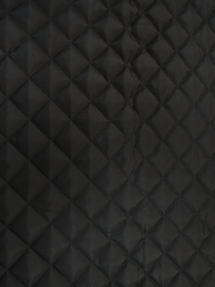 Quilted Polyester Batting Upholstery Fabric / Charcoal / Sold By The Yard - Image 2