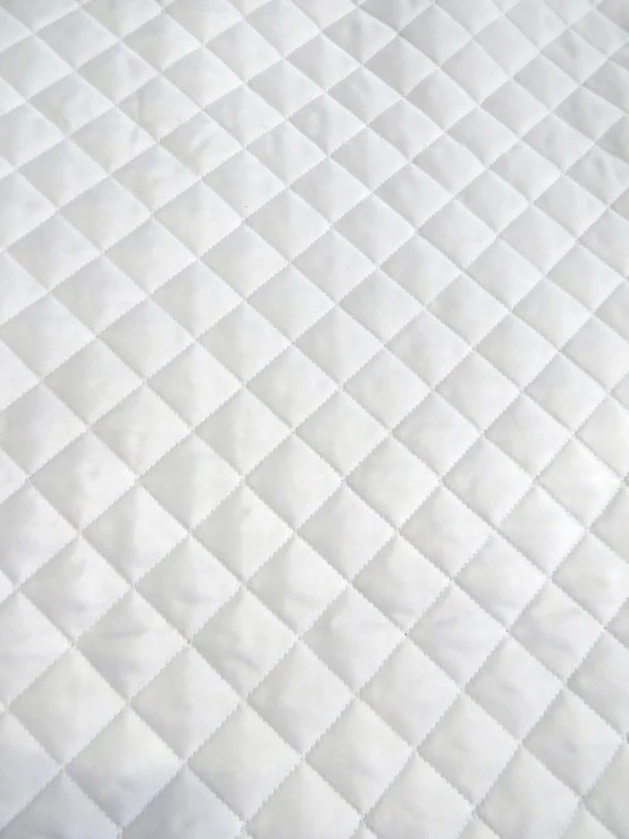 Quilted Polyester Batting Upholstery Fabric / Off-white / Sold By The Yard (Closeout) - Image 3