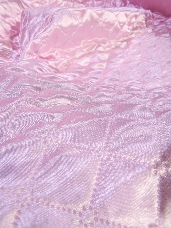 Quilted Stamped Diamond Batting Upholstery Fabric / White / Sold By The Yard - Image 3
