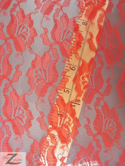 Rose/Flower Lace Fabric / Fuchsia / Sold By The Yard - Image 3