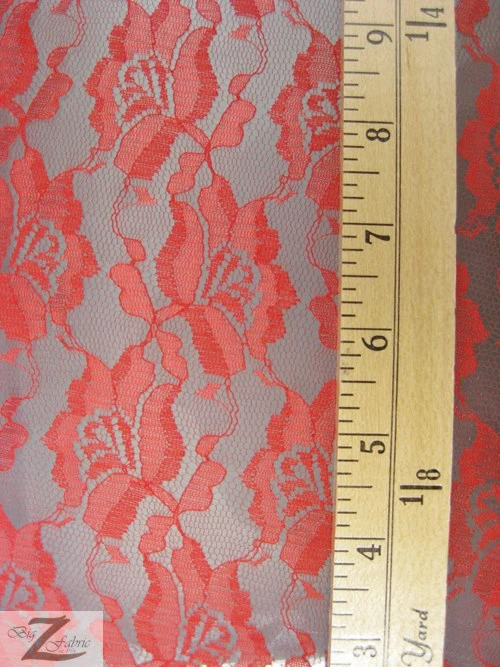Rose/Flower Lace Fabric / Light Blue / Sold By The Yard - Image 2