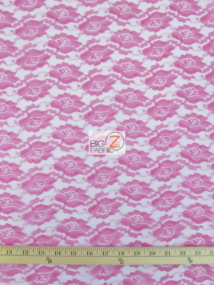 Rose/Flower Lace Fabric / Lime / Sold By The Yard - Image 2