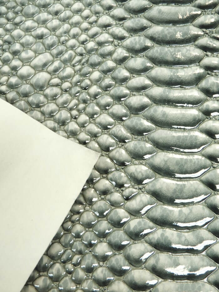 Crush Orange Shiny 3D Serpent Snake Embossed Vinyl Fabric / Sold by the Yard - Image 5