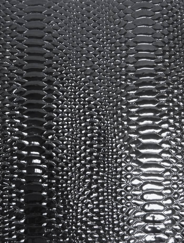 Shiny 3D Serpent Snake Embossed Vinyl Fabric / Mamba Black / By The Roll - 30 Yards - Image 2