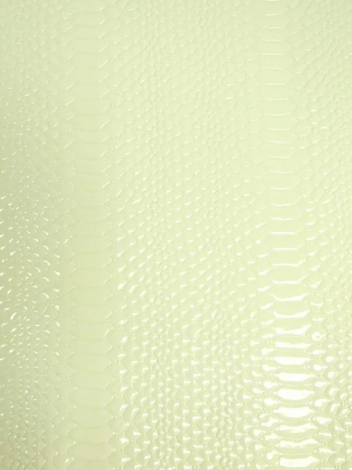 Natural Ivory Shiny 3D Serpent Snake Embossed Vinyl Fabric / Sold by the Yard - Image 2