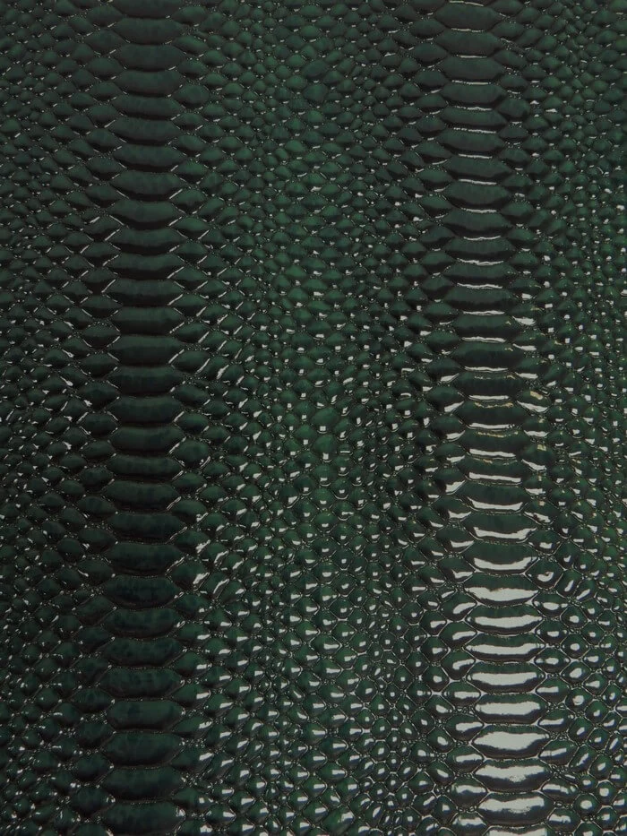 Samurai Green Shiny 3D Serpent Snake Embossed Vinyl Fabric / Sold by the Yard - Image 2