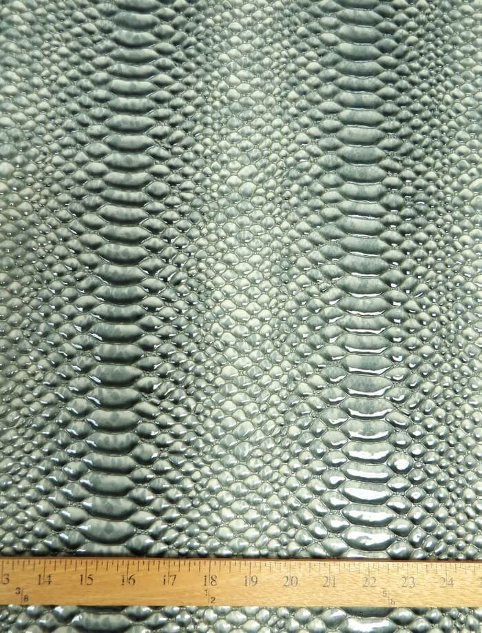 Samurai Green Shiny 3D Serpent Snake Embossed Vinyl Fabric / Sold by the Yard - Image 3