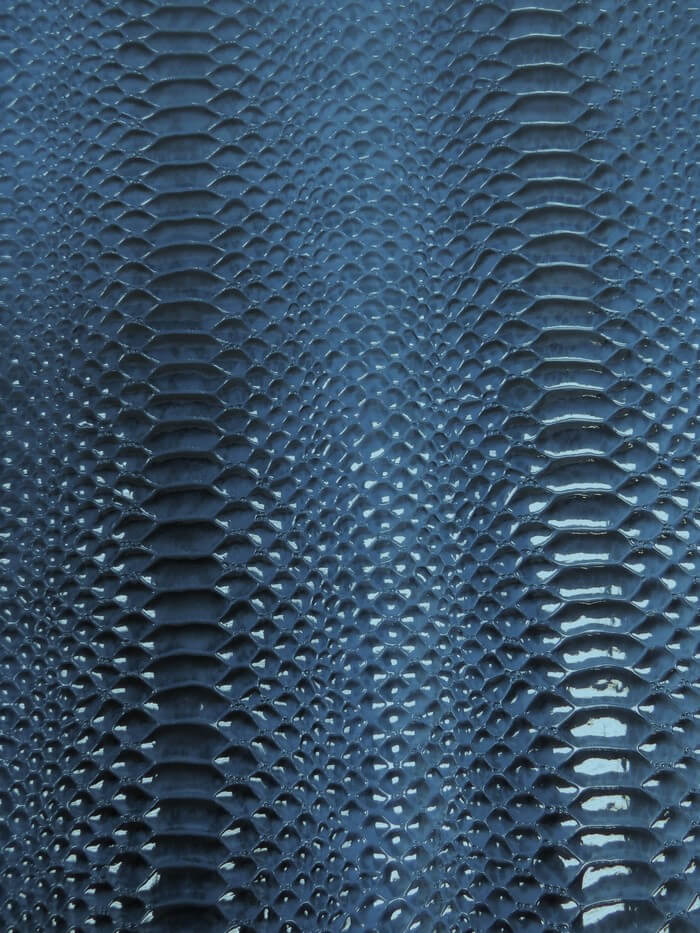 Shiny 3D Serpent Snake Embossed Vinyl Fabric / Sapphire Blue / By The Roll - 30 Yards - Image 2