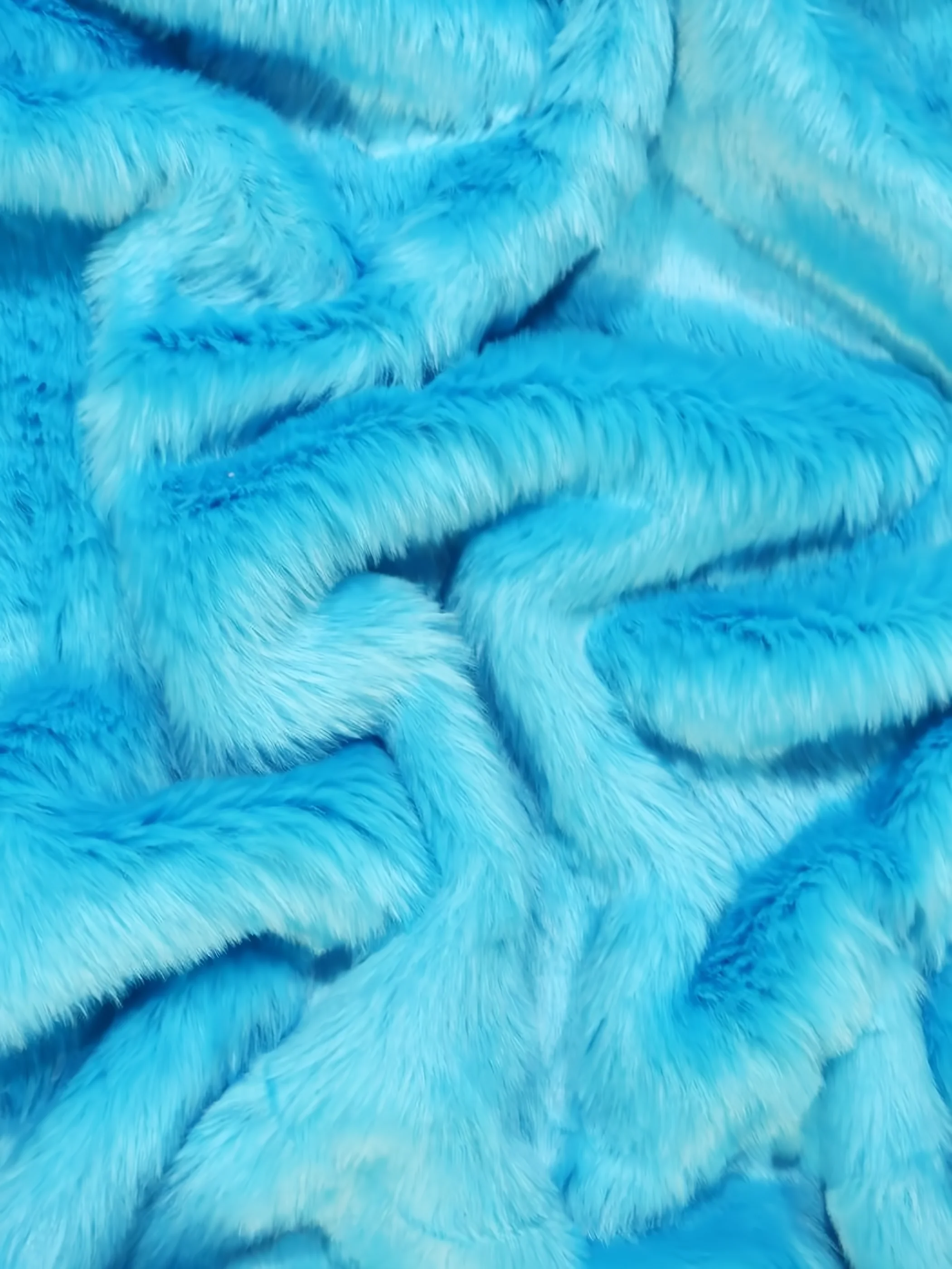 Short Shag Faux Fur Fabric / Electric Blue / Sold By The Yard (Closeout)