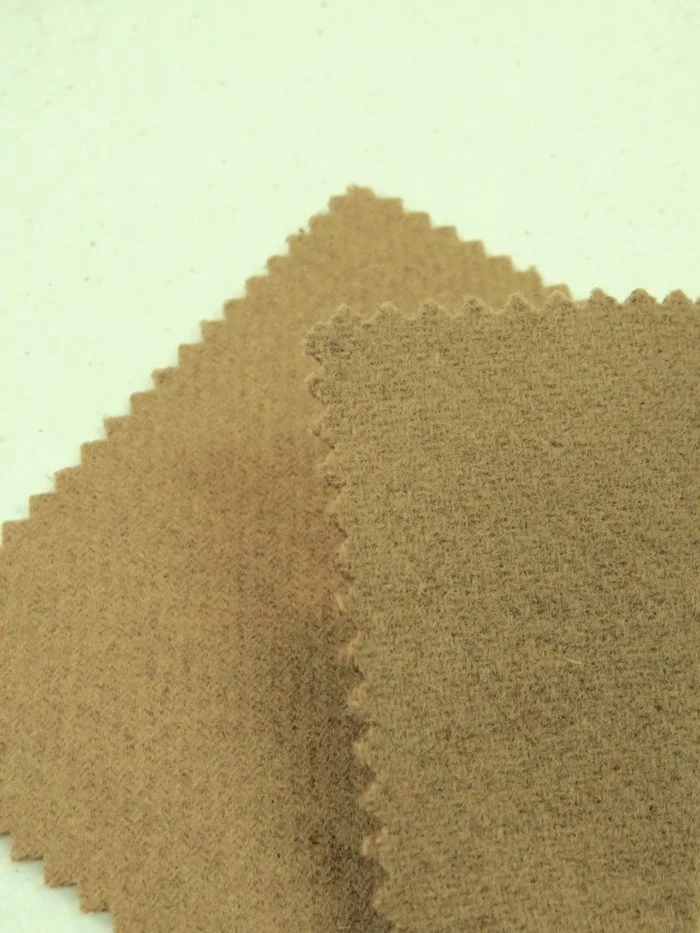Solid Japanese Melton Wool  - Tan(Japan Fuji Seiju) - By The Yard - Image 3