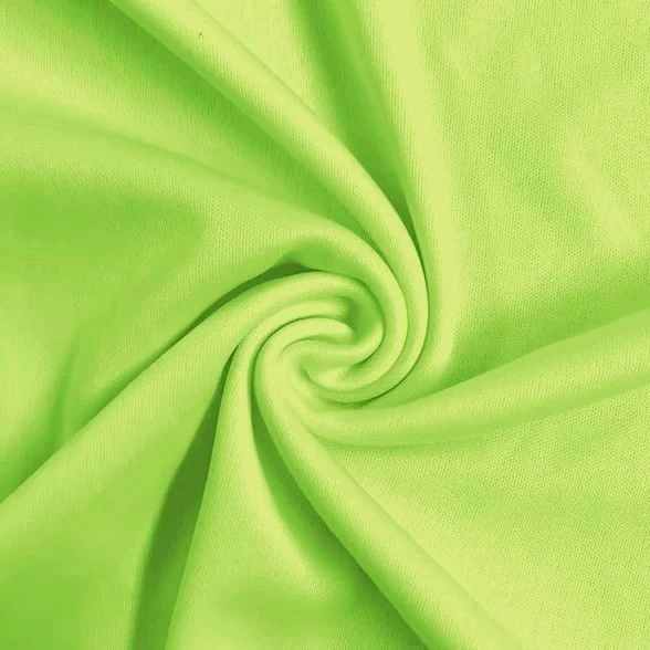 Solid Polyester Interlock Knit Fabric / Lime Green / Sold By The Yard