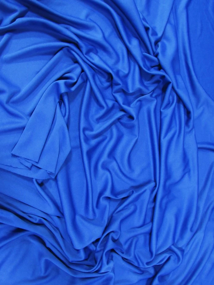 Solid Polyester Interlock Knit Fabric  / White / Sold By The Yard - Image 2