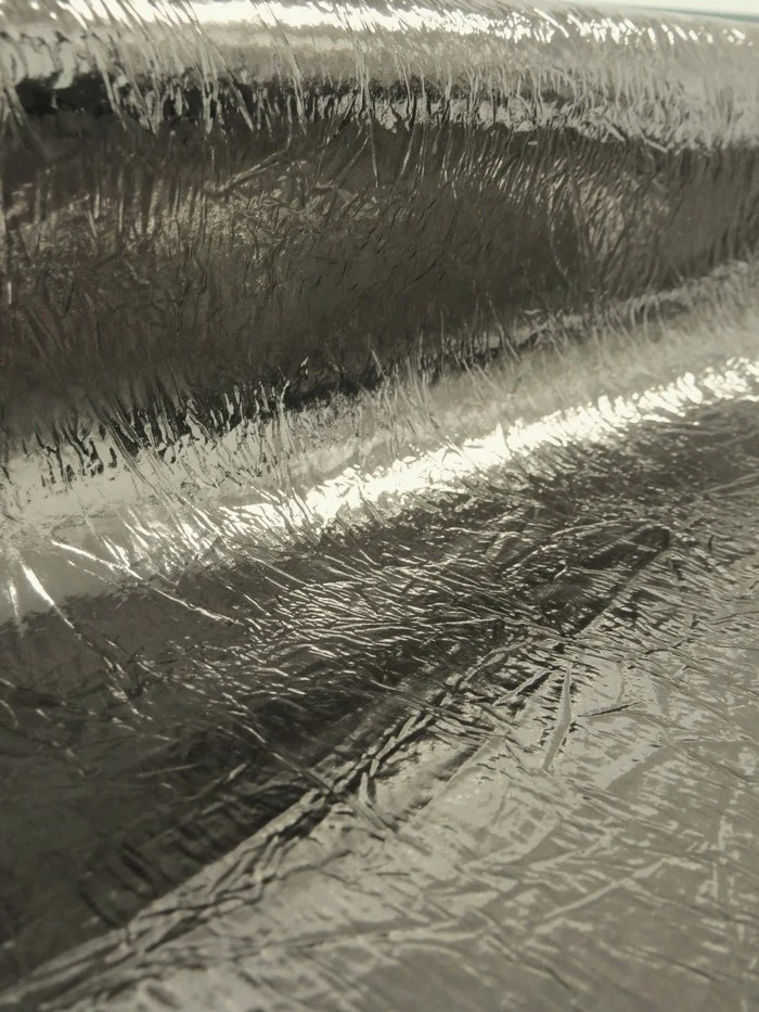 Storm Gray Distressed/Crushed Chrome Metallic Mirror Vinyl Fabric / Sold By The Yard - Image 4
