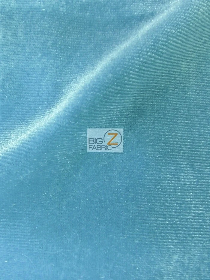 Stretch Velvet Velour Spandex 360 Grams Costume Fabric / Baby Blue / Sold By The Yard - Image 2