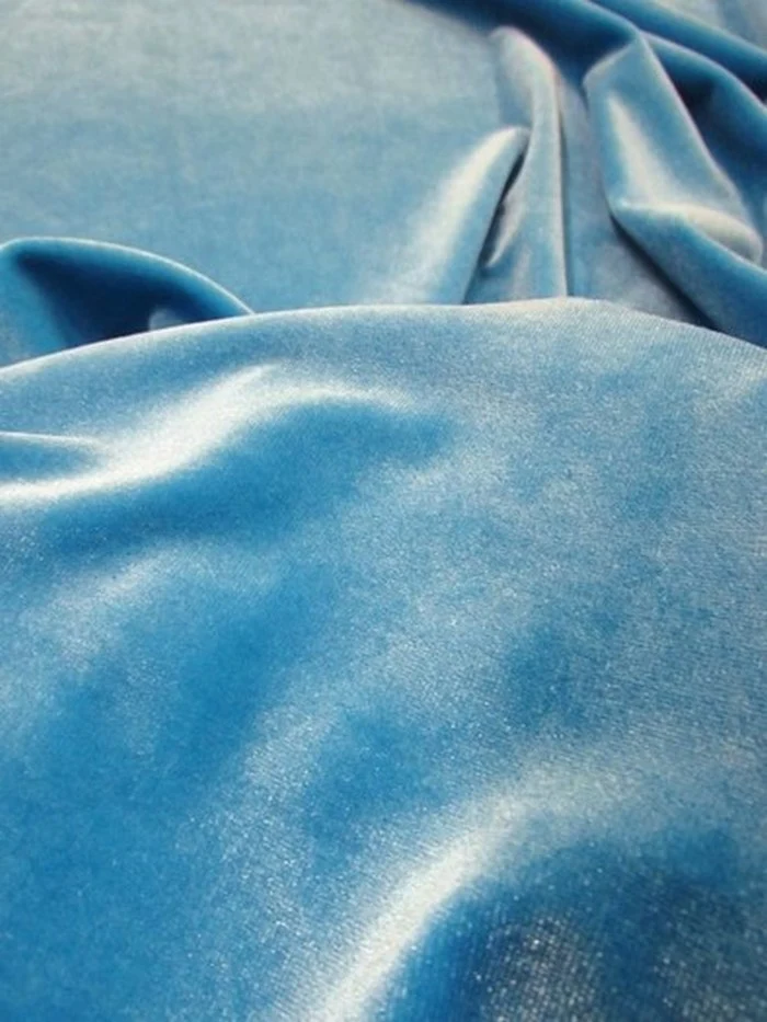 Stretch Velvet Velour Spandex 360 Grams Costume Fabric / Off-White / Sold By The Yard - Image 2