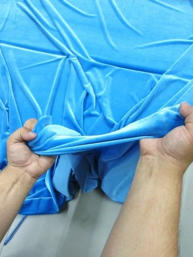Stretch Velvet Velour Spandex 360 Grams Costume Fabric / Royal Blue / Sold By The Yard - Image 5