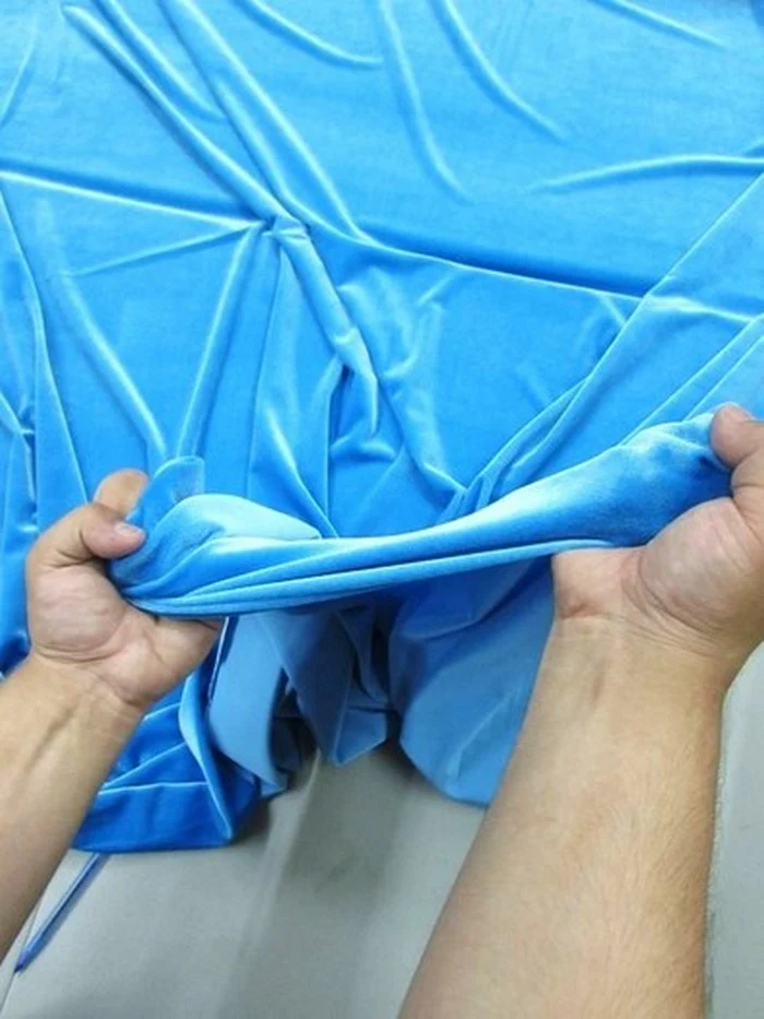Stretch Velvet Velour Spandex 360 Grams Costume Fabric / Cobalt / Sold By The Yard - Image 5