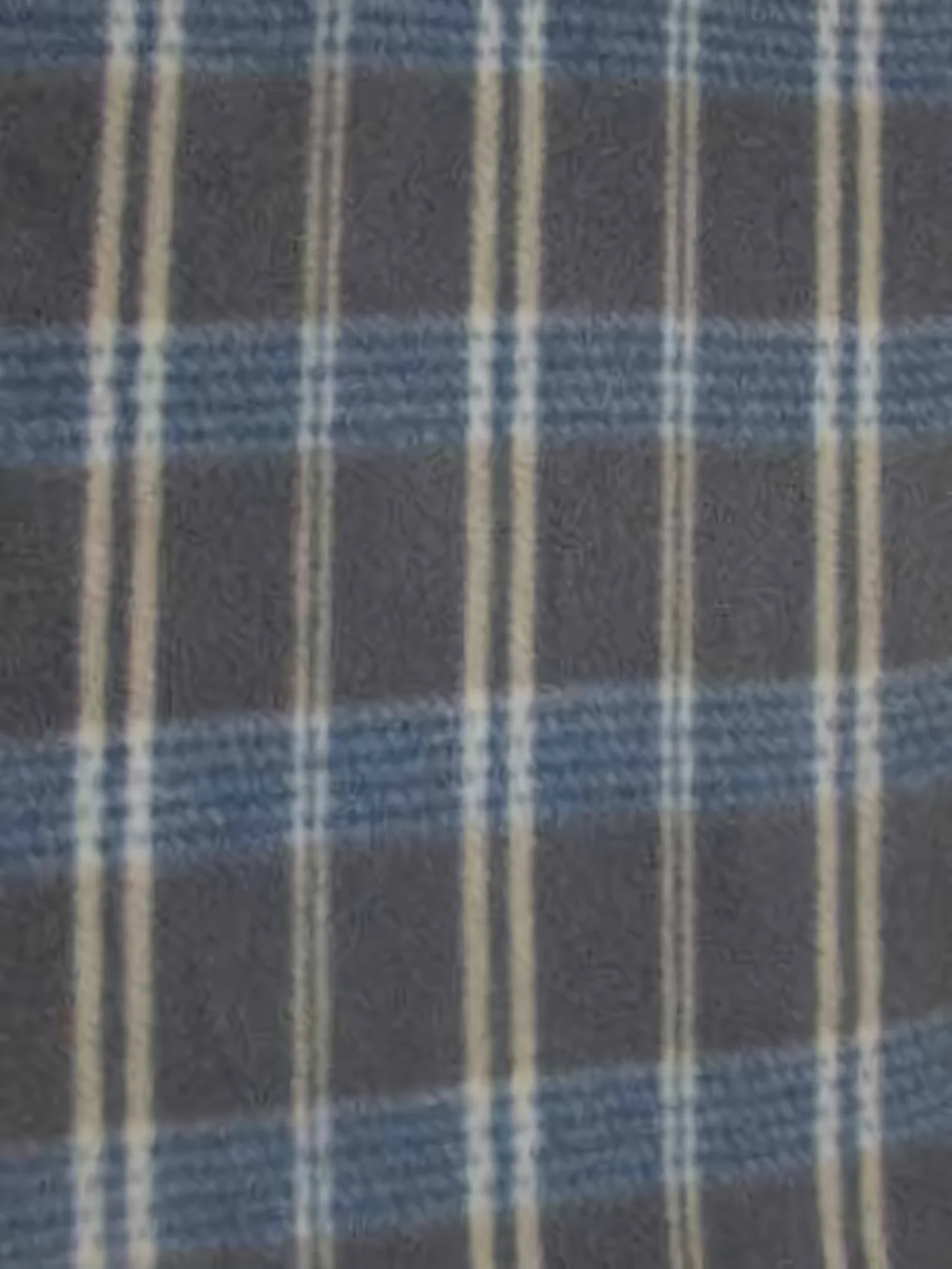 Tartan Plaid Polar Fleece Fabric / Blue/Gray / Sold By The Yard
