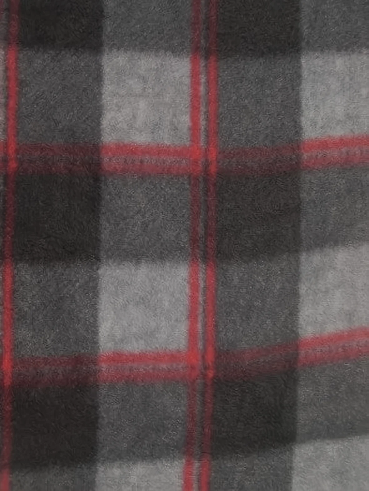 Tartan Plaid Polar Fleece Fabric / Red/Black / Sold By The Yard