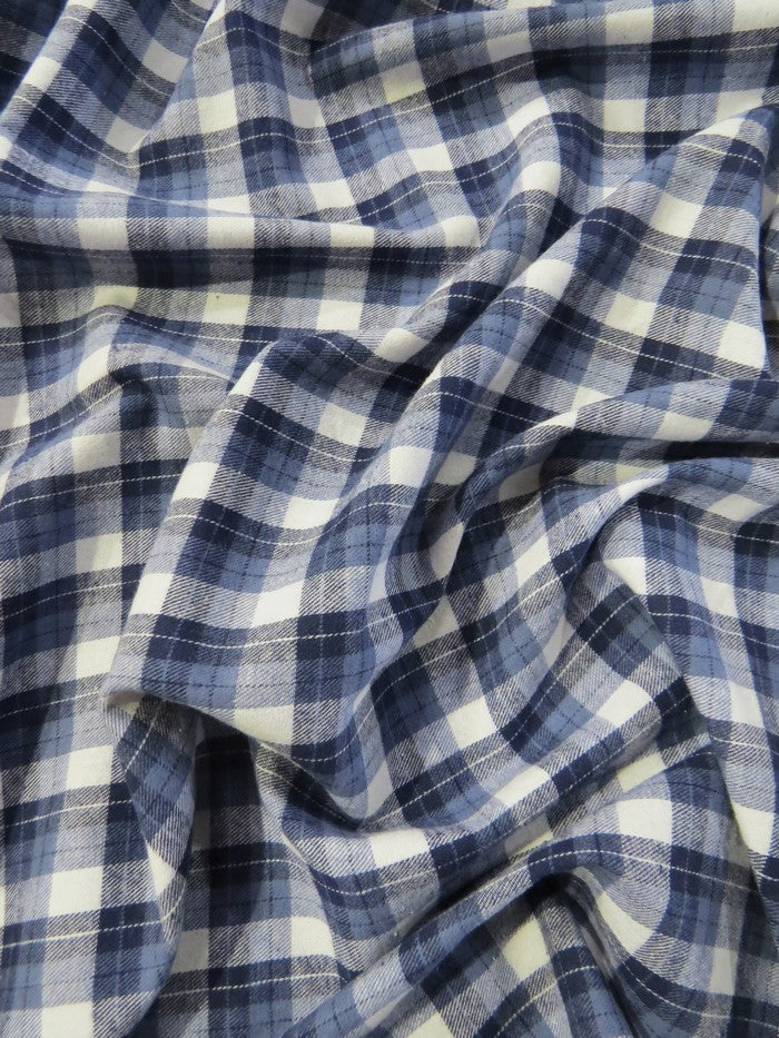 Tartan Plaid Uniform Apparel Flannel Fabric / Blue/White - Image 2