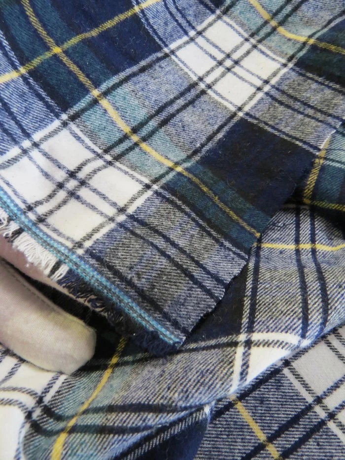Tartan Plaid Uniform Apparel Flannel Fabric / Blue/White - Image 6