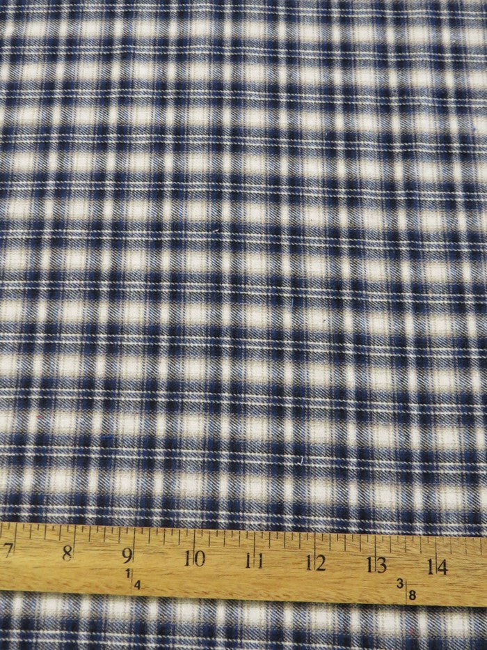Tartan Plaid Uniform Apparel Flannel Fabric / Cream/Blue - Image 3
