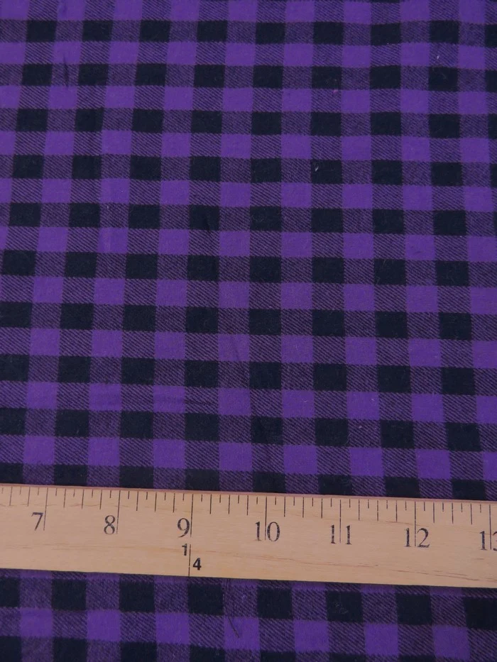 Tartan Plaid Uniform Apparel Flannel Fabric / Mini Buffalo Purple/Black / Sold By The Yard - Image 2