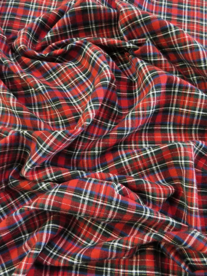 Tartan Plaid Uniform Apparel Flannel Fabric / Red/Black - Image 2