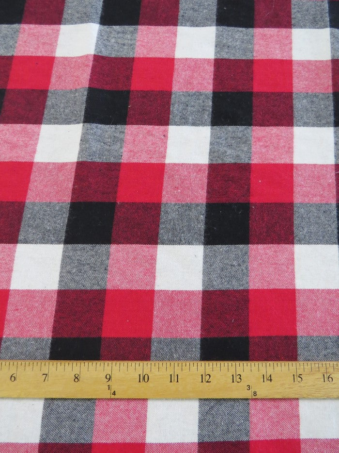 Tartan Plaid Uniform Apparel Flannel Fabric / Red/Black/White - Image 3