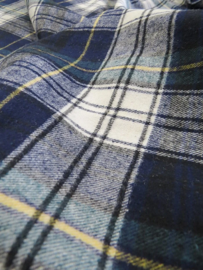 Tartan Plaid Uniform Apparel Flannel Fabric / Red/Blue - Image 4