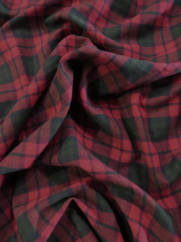 Tartan Plaid Uniform Apparel Flannel Fabric / Red/Green/Blue - Image 2