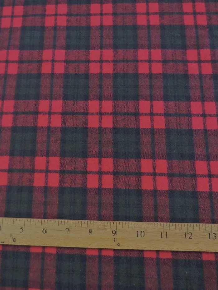 Tartan Plaid Uniform Apparel Flannel Fabric / Red/Green/Blue - Image 3